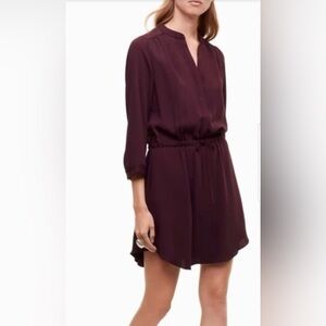 Babaton Bennett shirt dress in wine colour size Medium